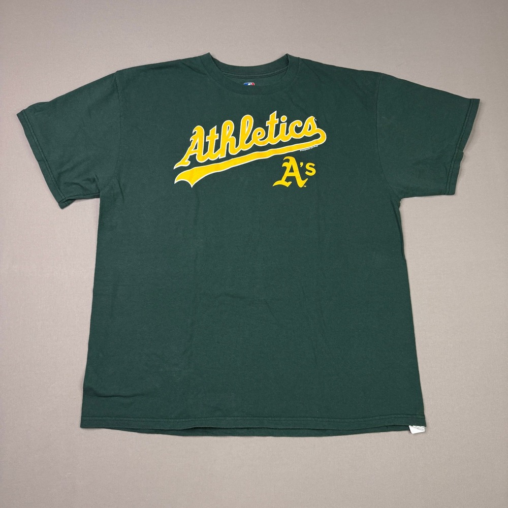 MLB Oakland Athletics T-Shirt Mens XL Green Short Sleeve A's Graphic Tee